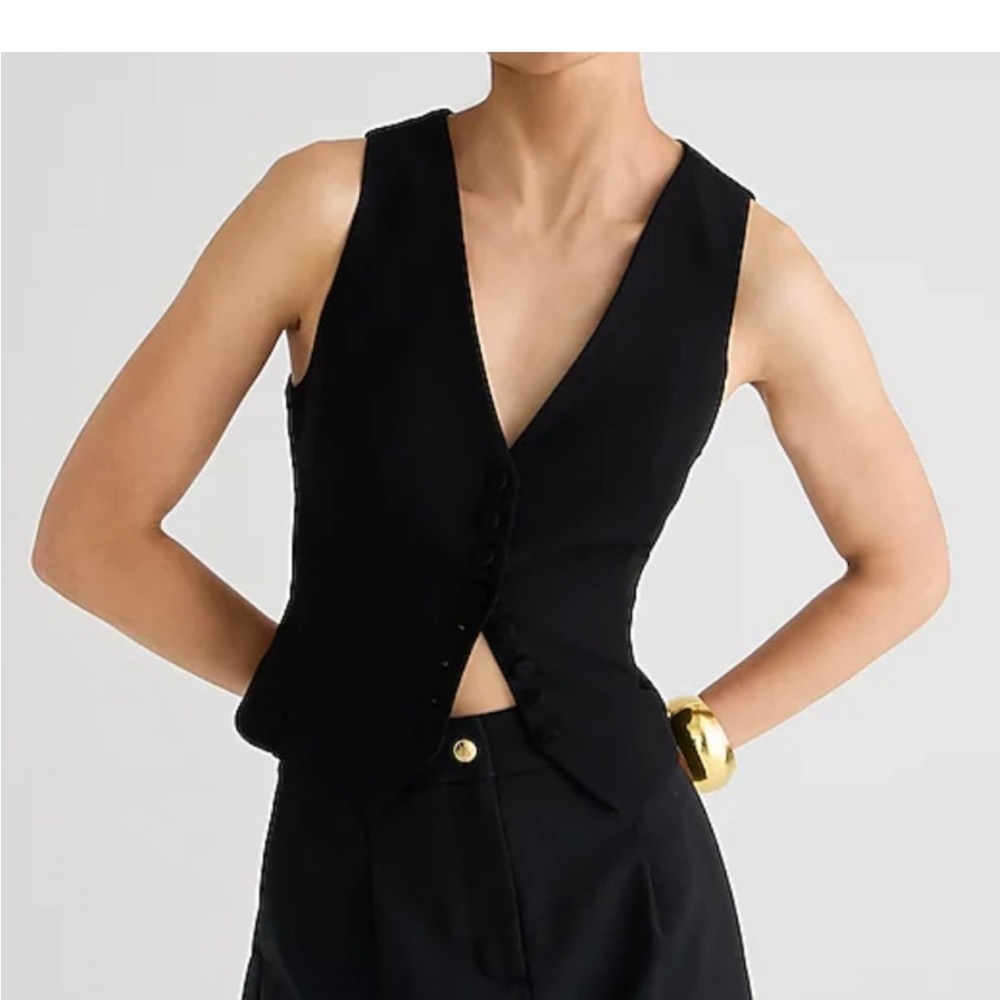 J.Crew Classic Black Buttoned Vest - Picture 10 of 10